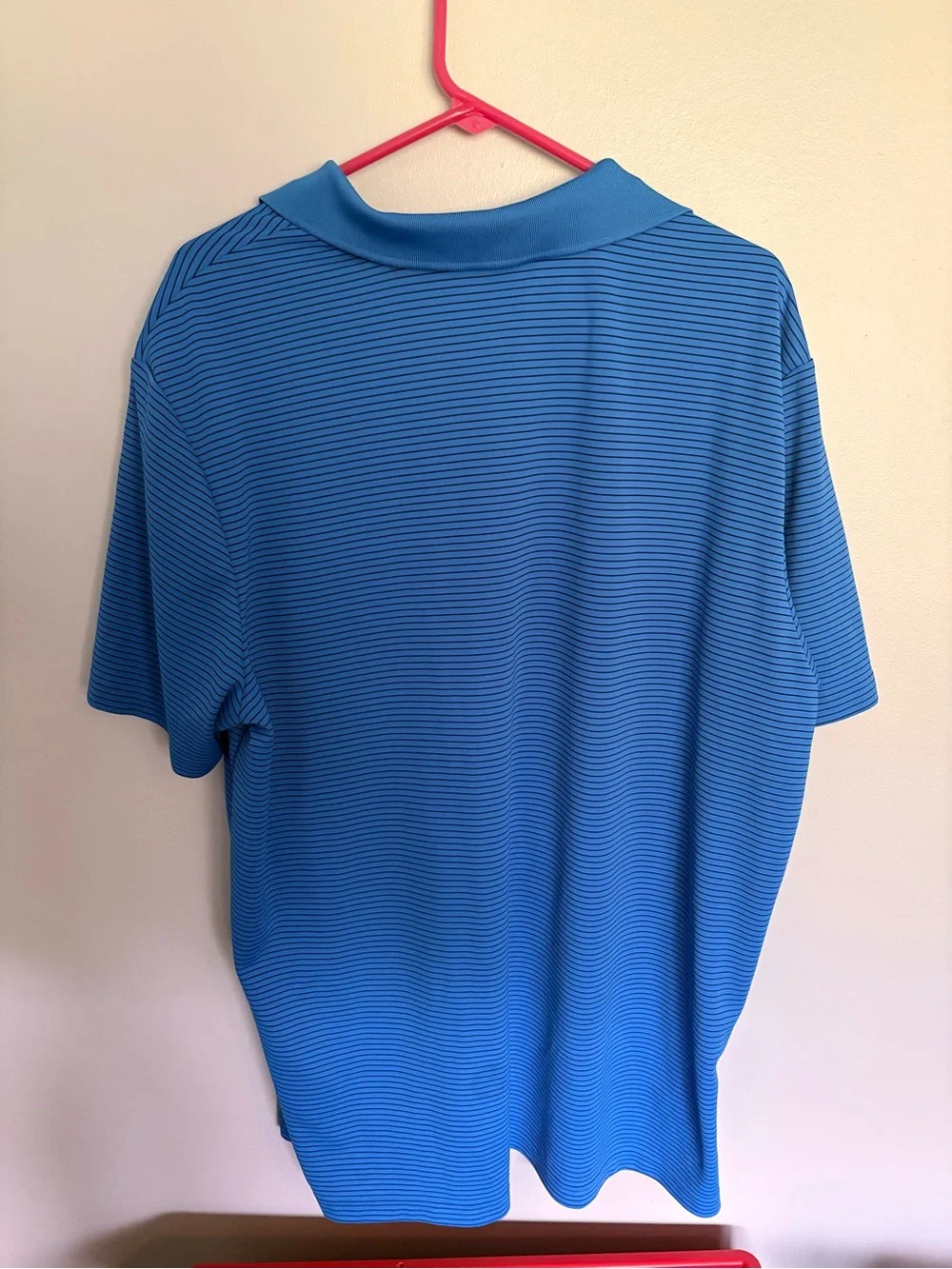 adidas Men’s Blue Striped Polo Shirt